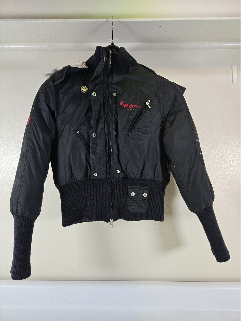 Vintage Pepe Jeans Down Y2K Puffer Jacket Womens Size Medium - Picture 3 of 9